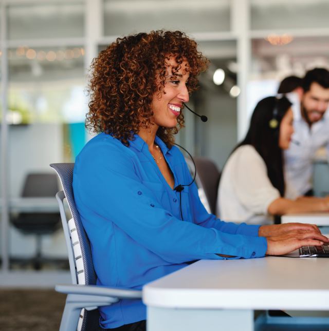 Customer support team helping customers